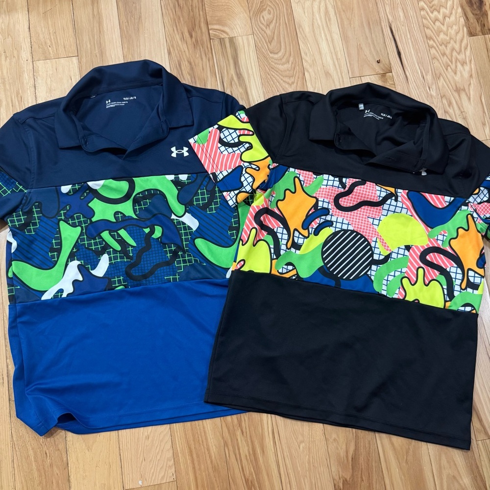 Under Armour Boys Large Colorful Golf Polo Shirt